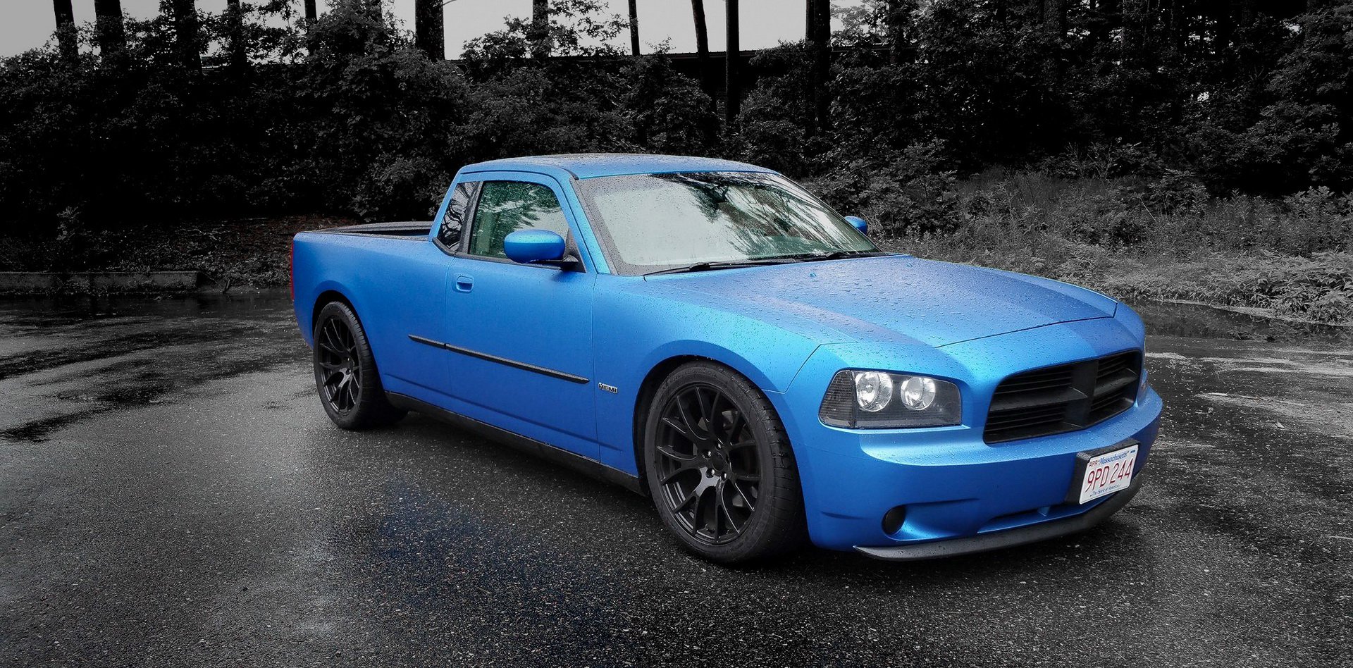Голубой пикап dodge